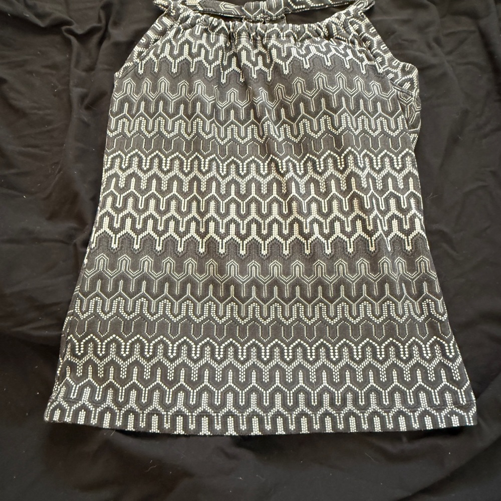 Prana Black and White Zigzag Mini Skirt